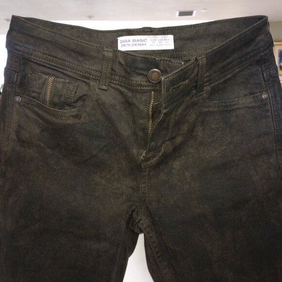 NEW ZARA army green jeans, size 2 - Picture 1 of 6
